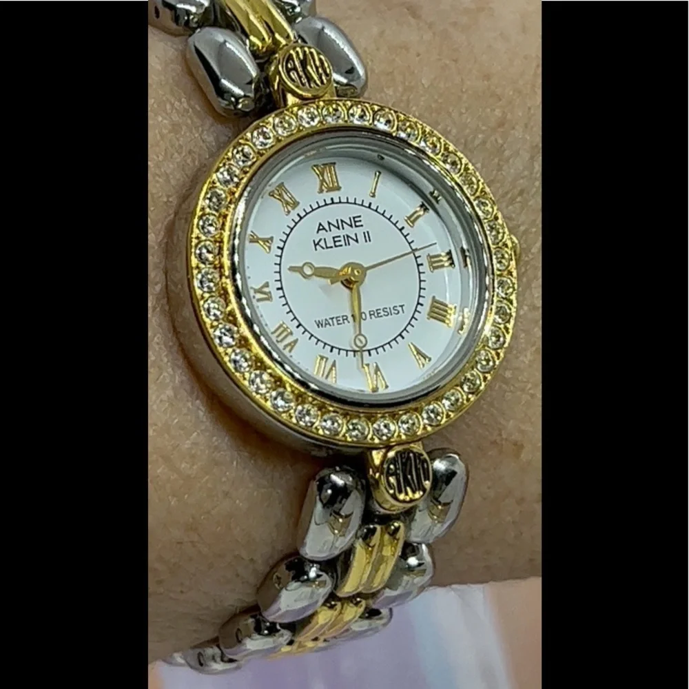 Ann Klein II Gold & Silver-Tone Water Resistant Wristwatch - Picture 3 of 6